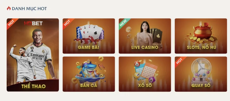 Kho game tại HDBET đa dạng và phong phú Kho game tại HDBET đa dạng và phong phú